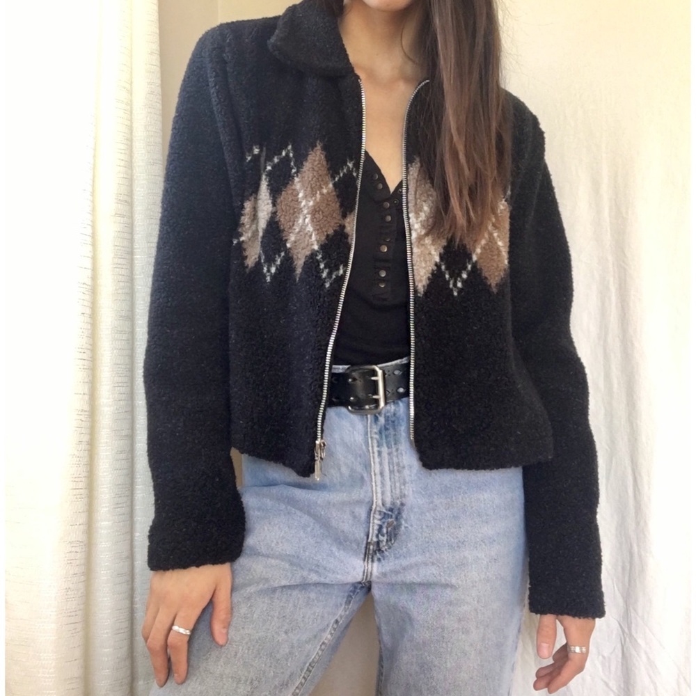 Vintage Cropped Teddy Jacket